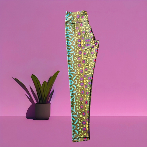 Brook Trout Fish Print Patterned All Sport Leggings/Fashion Print leggings lady - Picture 4 of 8